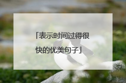 表示时间过得很快的优美句子