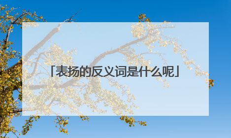 表扬的反义词是什么呢