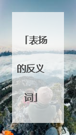 表扬的反义词