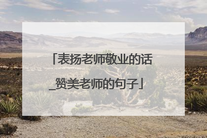 表扬老师敬业的话_赞美老师的句子