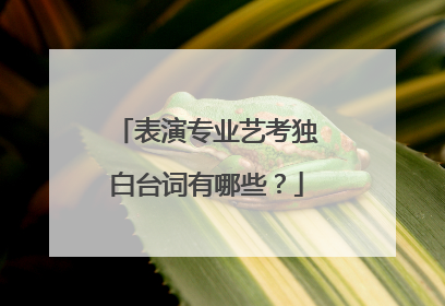 表演专业艺考独白台词有哪些?
