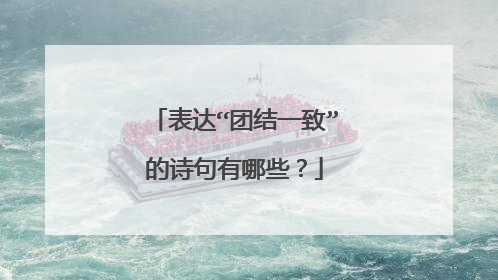 表达“团结一致”的诗句有哪些?