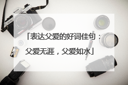 表达父爱的好词佳句：父爱无涯，父爱如水