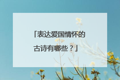 表达爱国情怀的古诗有哪些？