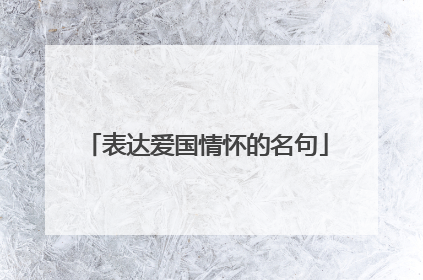 表达爱国情怀的名句