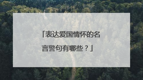 表达爱国情怀的名言警句有哪些?