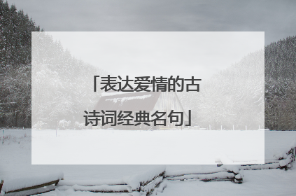 表达爱情的古诗词经典名句