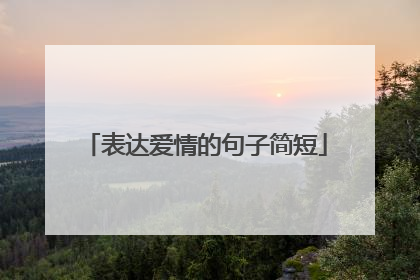 表达爱情的句子简短