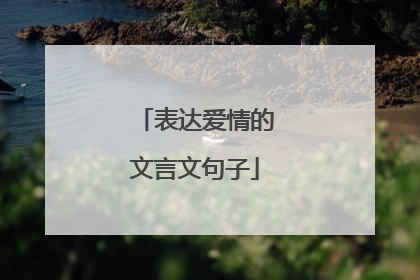 表达爱情的文言文句子
