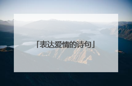 表达爱情的诗句
