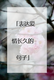 表达爱情长久的句子