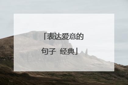 表达爱意的句子 经典