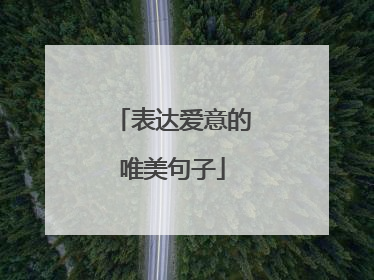 表达爱意的唯美句子