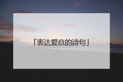 表达爱意的诗句