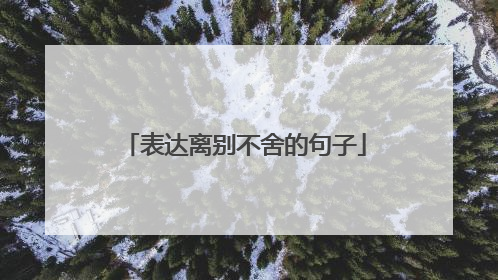 表达离别不舍的句子