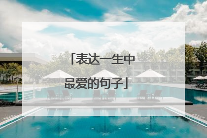 表达一生中最爱的句子