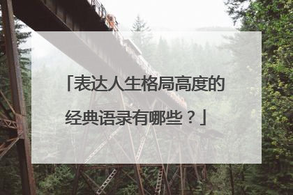 表达人生格局高度的经典语录有哪些？