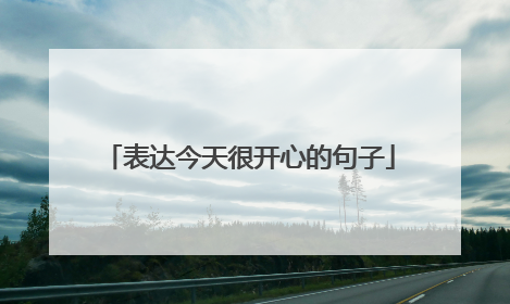 表达今天很开心的句子