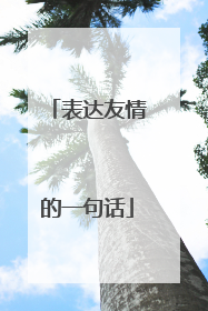 表达友情的一句话