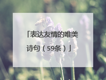 表达友情的唯美诗句(59条)