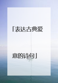 表达古典爱意的诗句