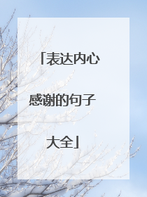 表达内心感谢的句子大全
