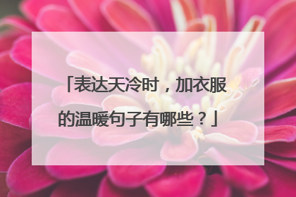 表达天冷时，加衣服的温暖句子有哪些？