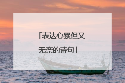 表达心累但又无奈的诗句