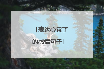 表达心累了的感情句子