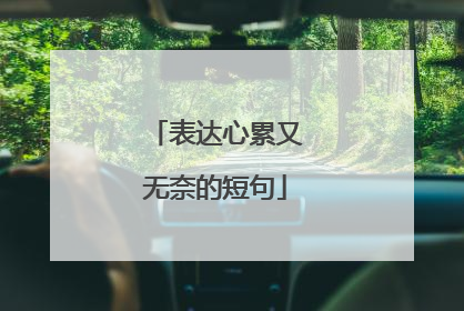 表达心累又无奈的短句