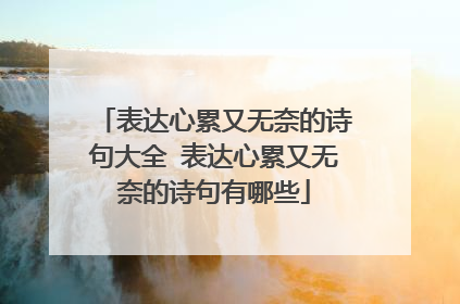 表达心累又无奈的诗句大全 表达心累又无奈的诗句有哪些