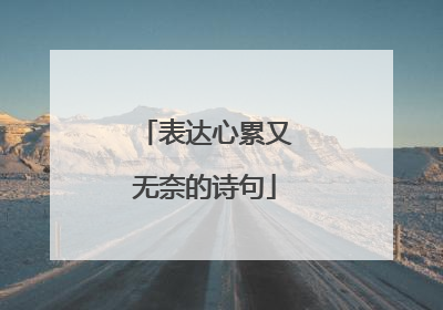 表达心累又无奈的诗句