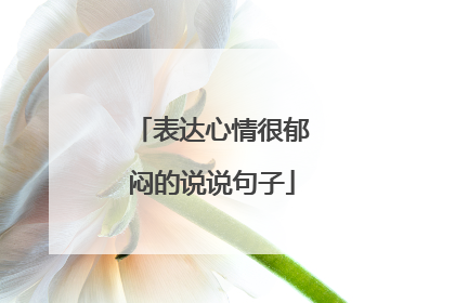 表达心情很郁闷的说说句子