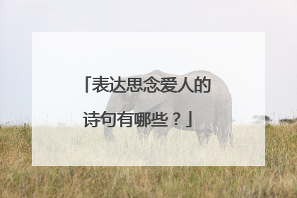 表达思念爱人的诗句有哪些？