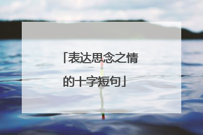 表达思念之情的十字短句