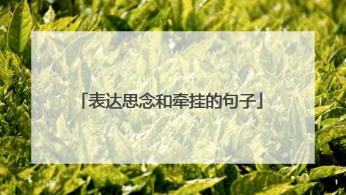 表达思念和牵挂的句子