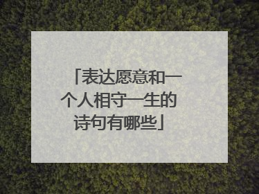 表达愿意和一个人相守一生的诗句有哪些