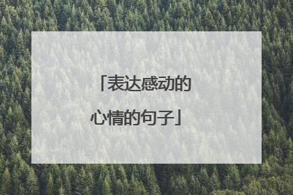 表达感动的心情的句子