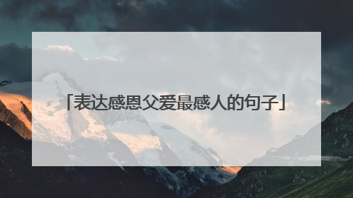 表达感恩父爱最感人的句子