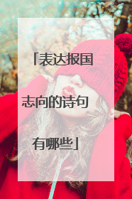 表达报国志向的诗句有哪些