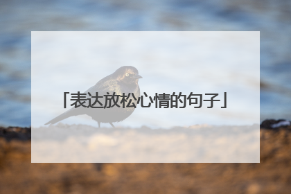 表达放松心情的句子