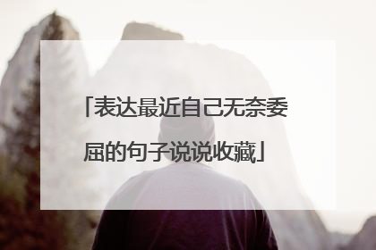 表达最近自己无奈委屈的句子说说收藏