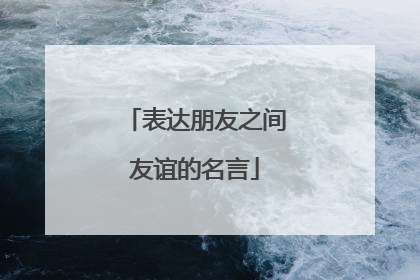 表达朋友之间友谊的名言