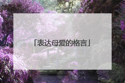 表达母爱的格言