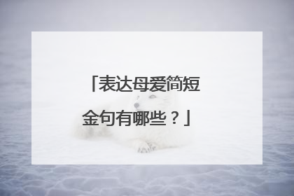 表达母爱简短金句有哪些?