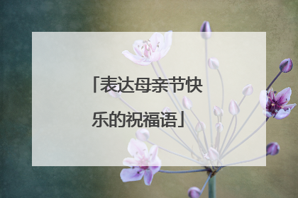 表达母亲节快乐的祝福语
