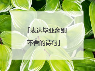 表达毕业离别不舍的诗句