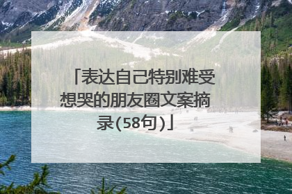 表达自己特别难受想哭的朋友圈文案摘录(58句)