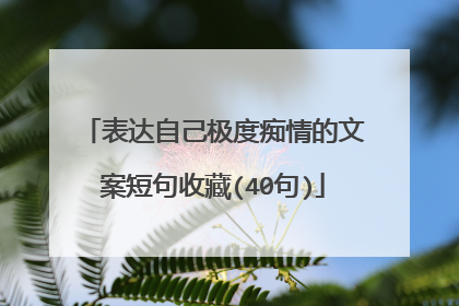 表达自己极度痴情的文案短句收藏(40句)