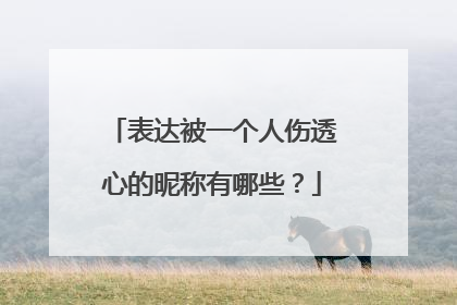 表达被一个人伤透心的昵称有哪些?